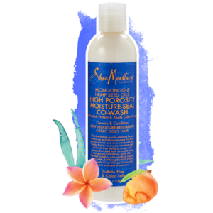 Shea Moisture High Porosity Mongongo & Hemp Seed Oil, Moisture-Seal Co-wash 8 oz / 236ml Seal in moisture and say goodbye to damaged, dry, rough, bumpy or over-processed curls and coils.