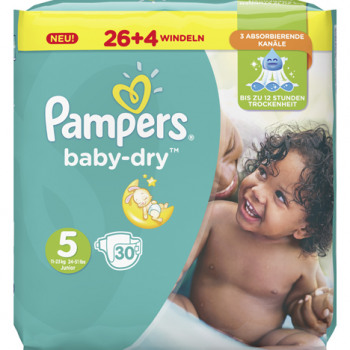 Couches Pampers Baby Dry Taille 5 Junior (11-23kg)